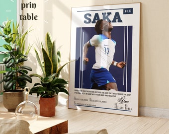 saka poster,England poster,Goat poster, Football Art Print,Mid-Century Modern,Uni Dorm Room,soccer gift,Football Art poster,England football