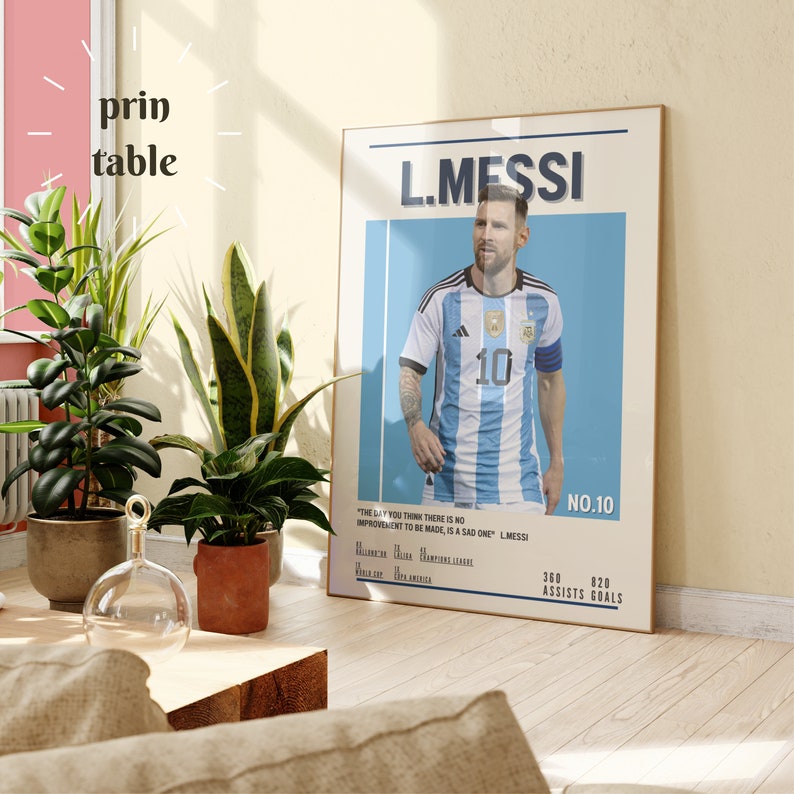 messi poster,argentina poster,Goat poster,Football Art Print,Mid-Century Modern,Uni Dorm Room,socker gift,Football Art poster,world cup zdjęcie 1