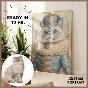 royal pet portrait, Pet Memorial, Personalized Cartoon Pet Portrait, Custom Cartoon Pet Portrait, dog memorial gifts, gift for pet, pet gift