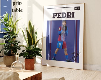 Pedri Poster,Pedri Digital poster,Football Gifts,Mid-Century Modern,Uni Dorm Room,socker gift,Football Art Print,Colombian Poster,Pedri