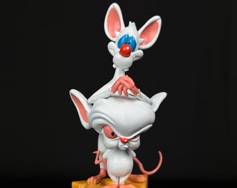 Pinky and the Brain, 3D printing,handmade and hand painted figurine