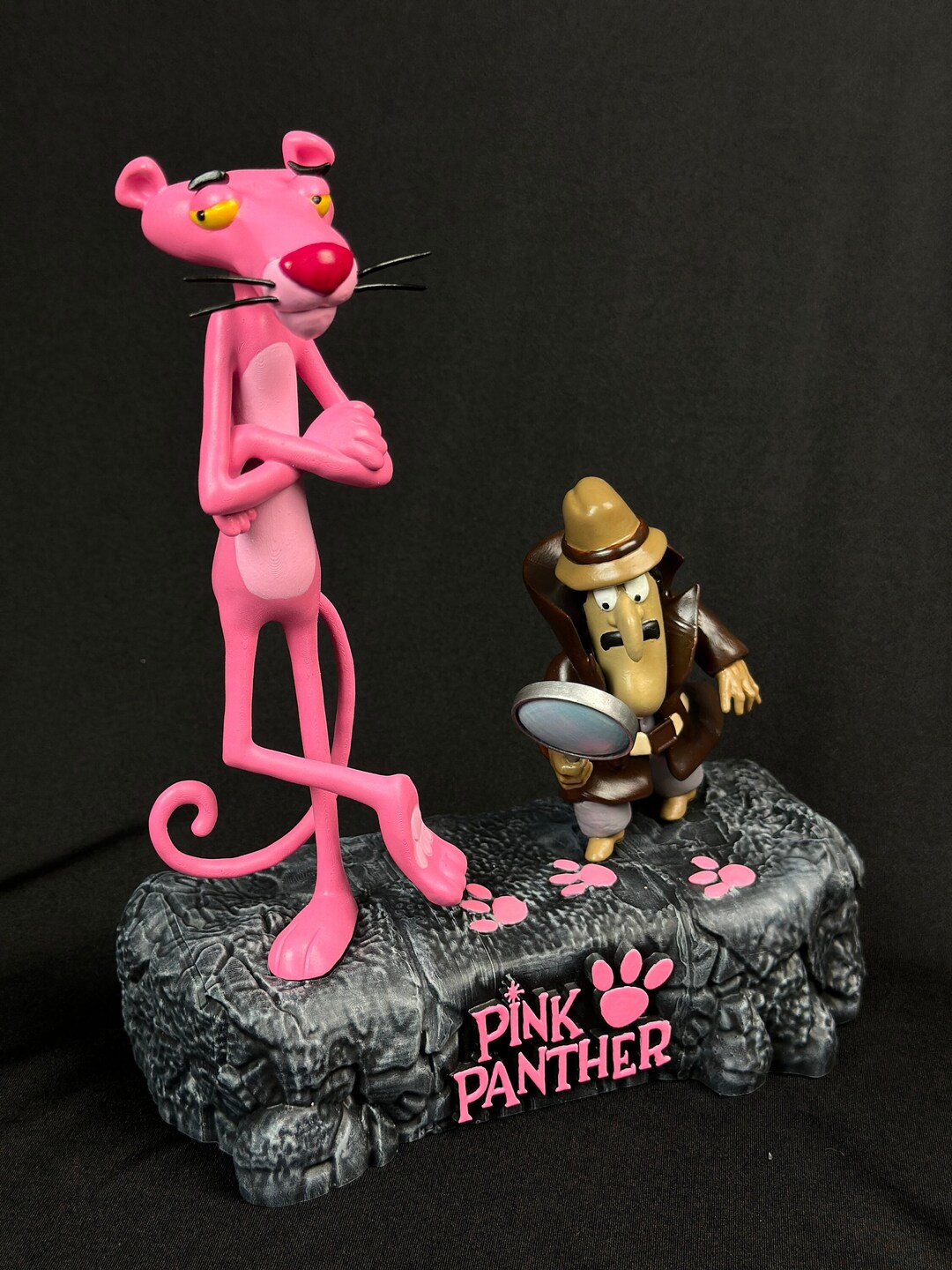 Handmade, Pink Panther & Inspector Clouseau, 3D Printed, Figure