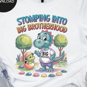 Big Brother to be Lustig Clipart PNG - Mit Dinosaurier Sublimation in die Große Bruderschaft Stampfen - Instant Download