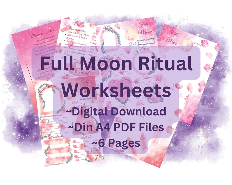 Savoring Rituals Worksheet Full Moon Ritual Worksheet Digital Download Printable Din A4 - Etsy