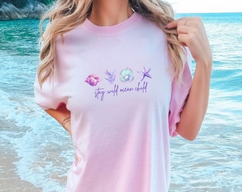 Stay Wild Ocean kind kokosnoot meisje shirt zeemeermincore oceaan geïnspireerde stijl kokosnoot meisje zeemeermin kern preppy strandkleedje
