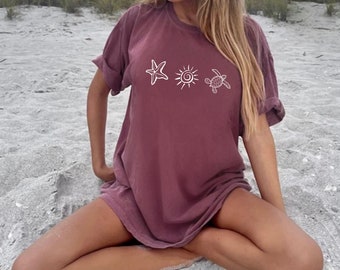 Ocean Inspired Style Coconut Girl Shirt Mermaidcore Sea Turtle Shirt Ocean Animal Shirt Coconut Girl Clothes Mermaid Core Coconut Girl