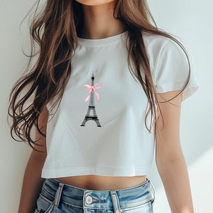 Paris Coquette Top Baby Tee Y2K Coquette Clothes Coquette Shirt Y2K Baby Tee Y2K Fashion Coquette Aesthetic Coquette Y2K Tops Y2K Top