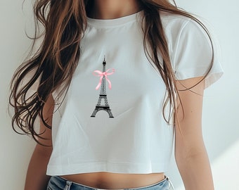 Paris Coquette Top Baby Tee Y2K Coquette Clothes Coquette Shirt Y2K Baby Tee Y2K Fashion Coquette Aesthetic Coquette Y2K Tops Y2K Top