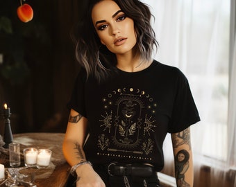 Whimsigoth Shirt Goblincore Shirt Mystical Shirt Fairycore Shirt Whimsigoth Clothing Fairycore Clothing Dark Academia Shirt Whimsigoth