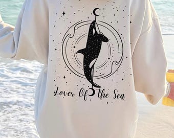 Orcas Shirt Oceancore Whale Shirt Ocean Beach Hoodie Ocean Inspired Style Ocean Animal Shirt Ocean Sweatshirt Beach Hoodie Marine Biology