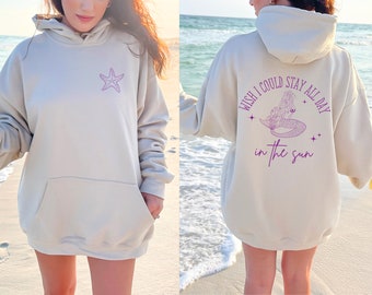 Vorrei Poter Stare Tutto Il Giorno Al Sole Felpa Con Cappuccio Mermaid Beach Felpa Con Cappuccio Mermaidcore Ocean Beach Maglietta Mermaid Felpa Mermaid Core Beachy