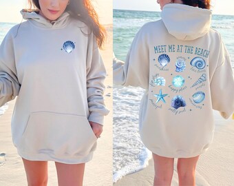 Treffen Sie mich am Strand Hoodie Kokosnuss Mädchen Mermaidcore Ozean inspiriert Stil Ozean Strand Hoodie Ozean Sweatshirt Strand Shirt Muscheln