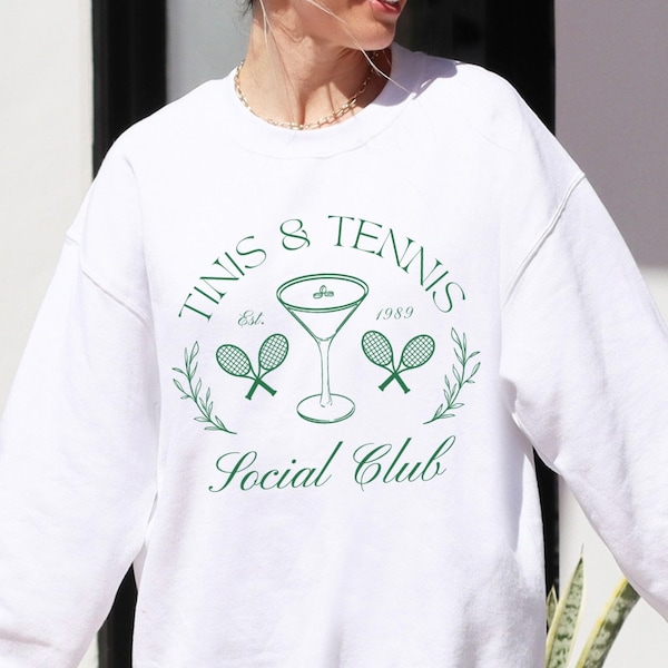 Tinis and Tennis Sweatshirt Espresso Martini Preppy Stuff Old Money Aesthetic Tini Time Tennis Gifts Tennis Shirt Preppy Clothes Espresso