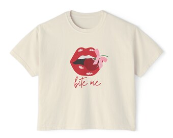 Bite Me Haut coquette Y2K T-shirt bébé Coquette Y2K Vêtements Chemise coquette Y2K T-shirt bébé Y2K Chemise tendance cerises Y2K Coquette Coquette esthétique