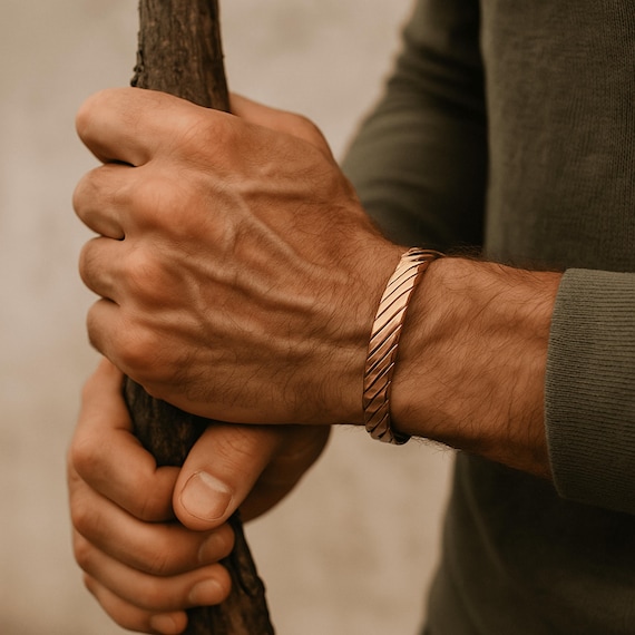 EMBER | Twisted Pure Copper Cuff Bracelet – Mens Solid Copper Jewelry