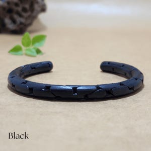 Zwart koperen spiraalarmband voor heren vintage koperen armband, hard, modern en keltisch