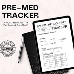 Pre-med planner, pre-med activity tracker, AMCAS AACOMAS application guide, journal, gift for premed student, digital, printable, download