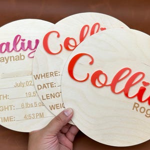 Custom Baby Announcement Sign | Baby Gift Wood Sign for Nursery Decor | Name Reveal Baby Shower Gift | Elegant, Memorable Personalized Gift