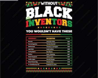 Without Black Inventors SVG+PNG, Black History Month, African American, Juneteenth, Black History Month, Black Culture(Digital Download).