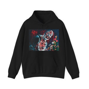 Terrifier 3 Christmas Art The Clown Hoodie Xmas Gift Ideas Holiday Gift Horror Unisex Sweater