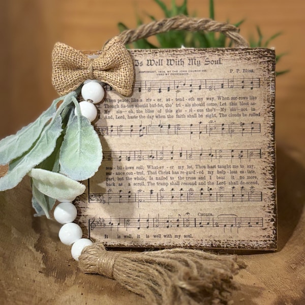 Handmade easter hymnal music notes wooden home decoration