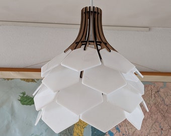 hand made laser cut hanging lamp shade Pendant light Scandinavian design leaves colours