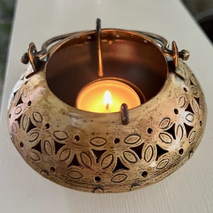 Metal Tealight Incense Holder, Boho Chic Style for Relaxation, Ideal Gift for Meditation Lovers,  Decorative Lantern,Unique Gift for teacher