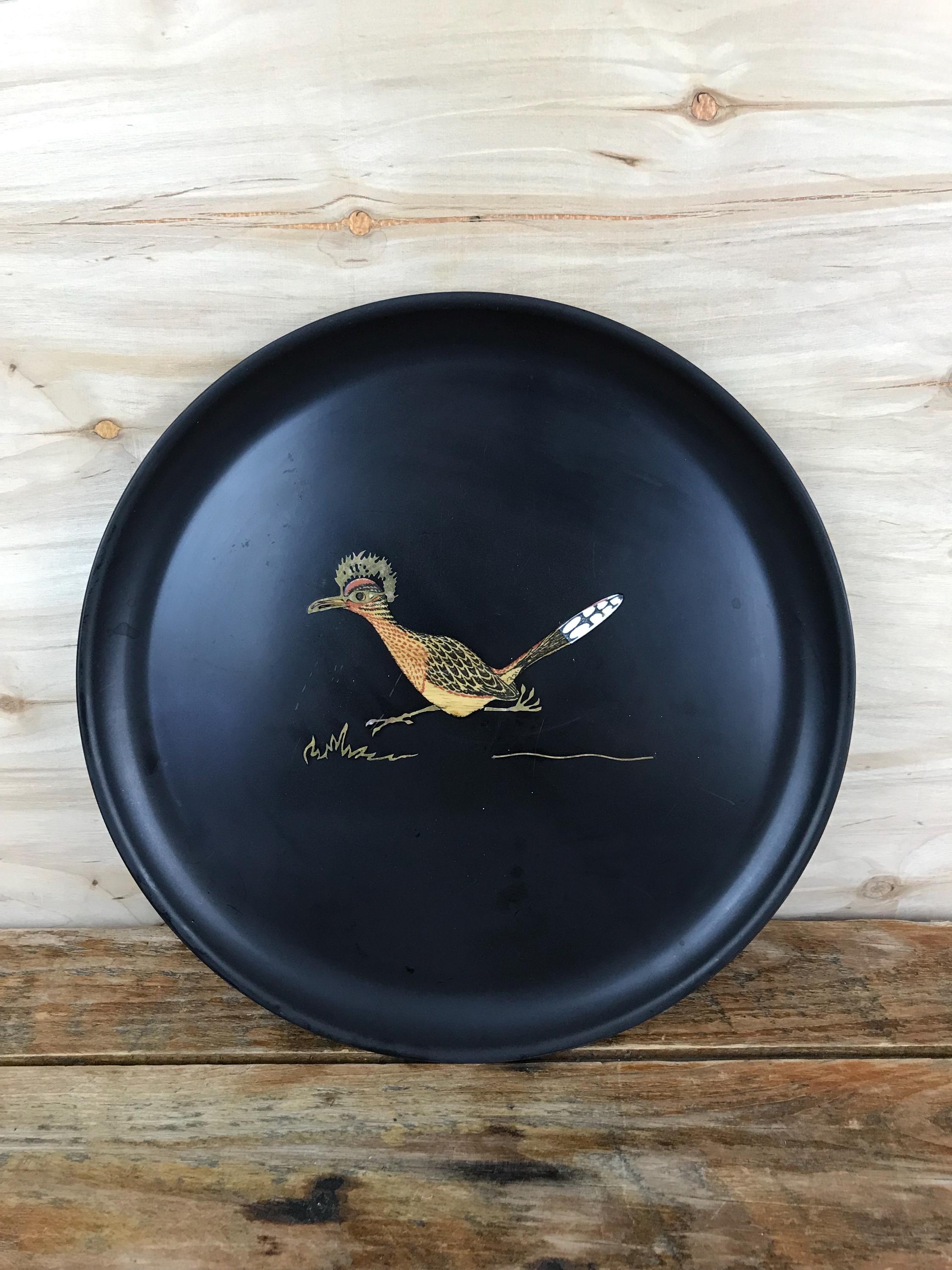 Vintage Couroc Monterey California Roadrunner Wood Inlay