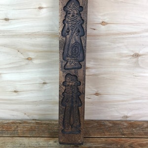 VTG Wooden Cookie Molds - Hand Carved Speculaas Dutch Primitive Farmhouse Cottagecore Style Long Wall Hanging