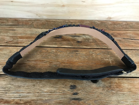 Vintage Handmade? Leather Patchwork Statement Bel… - image 7