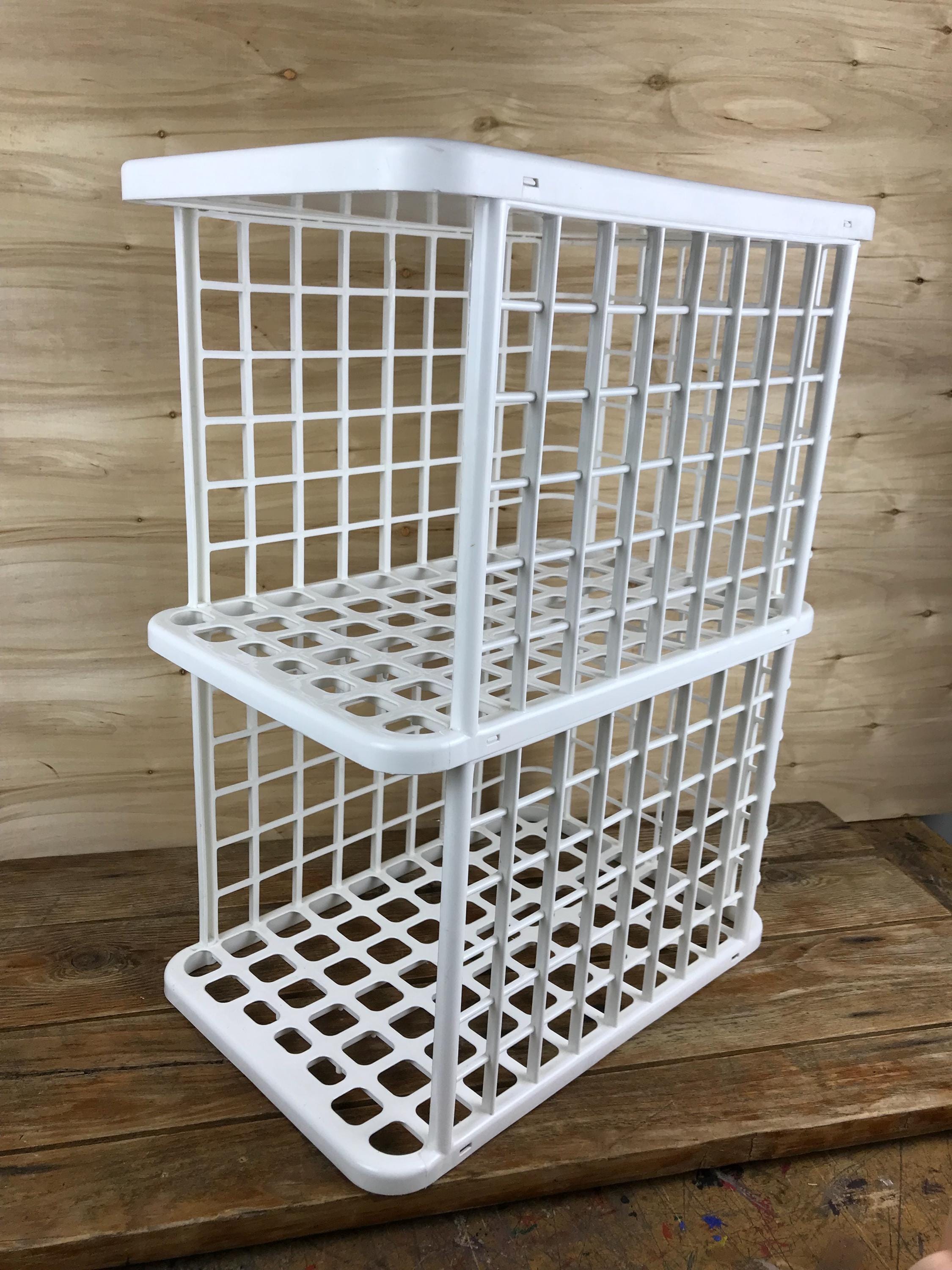 YAFFA Blocks 2x Stacking Plastic Storage Bins Crate Shelf Modern