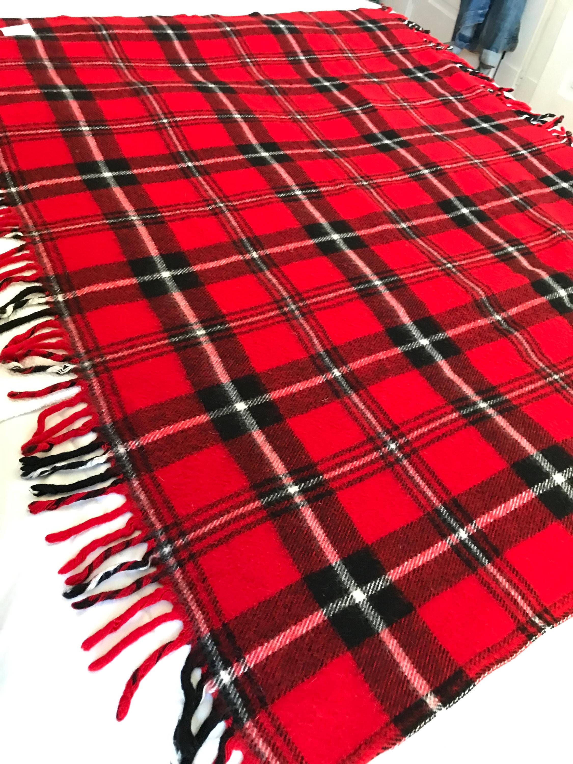 RARE HTF Faribault Blackwatch Tartan Plaid WOOL Throw