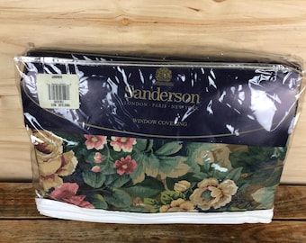 Vtg Martex Sanderson Floral Pair Panels Drapes Curtains FOREST GLADE 84" NOS