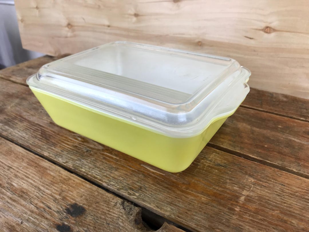 Vintage Pyrex 503-B Yellow Refrigerator Casserole Dish W/ Ribbed Lid - Etsy