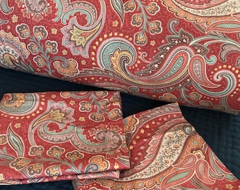 Vtg LRL Ralph Lauren Comforter Queen Pirouette Red Paisley Reversible + 2x Shams