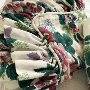 Set of 2 Waverly KING Pillow Shams Purple Pink Floral Roses Ruffled