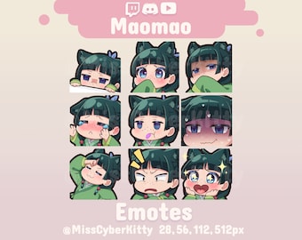 Twitch & Discord Custom Emote Pack | Medical Apothecary Anime Cat Girl ( 9 Character Emotes)
