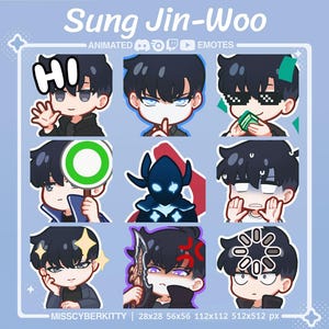 ANIMATED Twitch & Discord Custom Emote Pack | Shadow Monarch Hunter