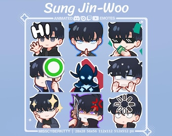 ANIMATED Twitch & Discord Custom Emote Pack | Shadow Monarch Hunter