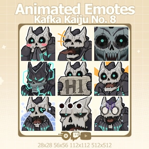 ANIMIERTES Twitch & Discord Custom Emote Paket | Episches Kaiju Monster Kämpfer Emote Paket