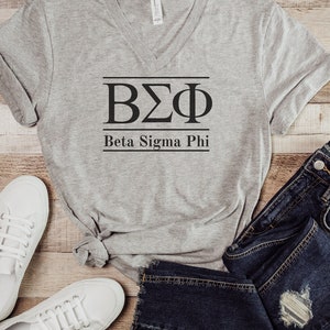 BSP - Beta Sigma Phi Unisex Jersey Short Sleeve V-Neck Tee
