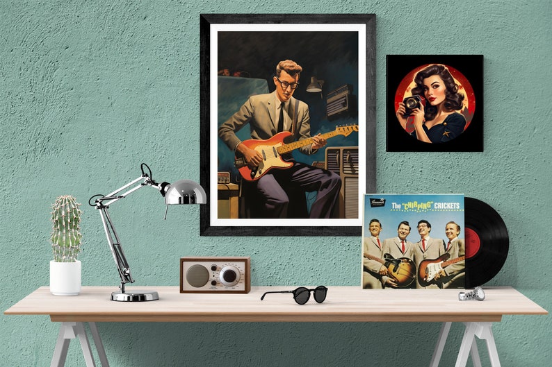 Adesivo Mano Nella Rock N Roll Segno, Vettore Eps10