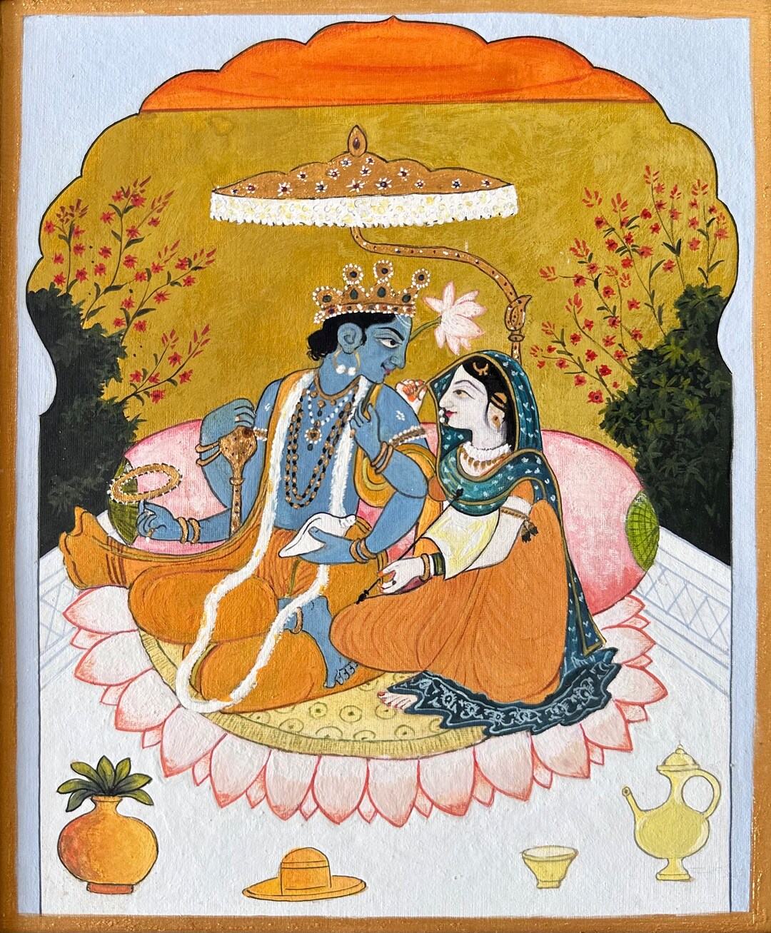 Radha Krishna Miniature Painting Etsy