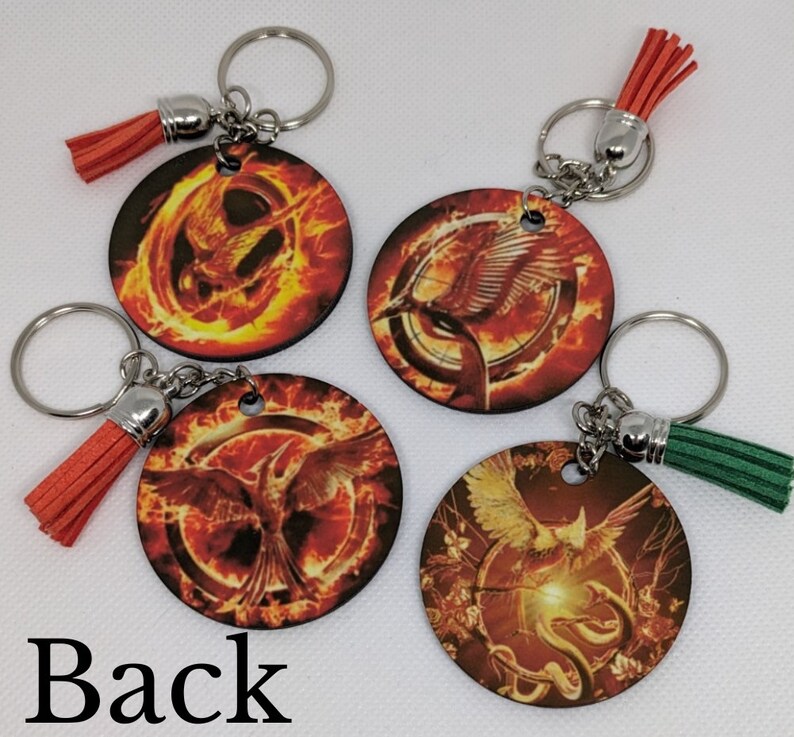 Hunger Games Book and Movie Cover Keychains Etsy