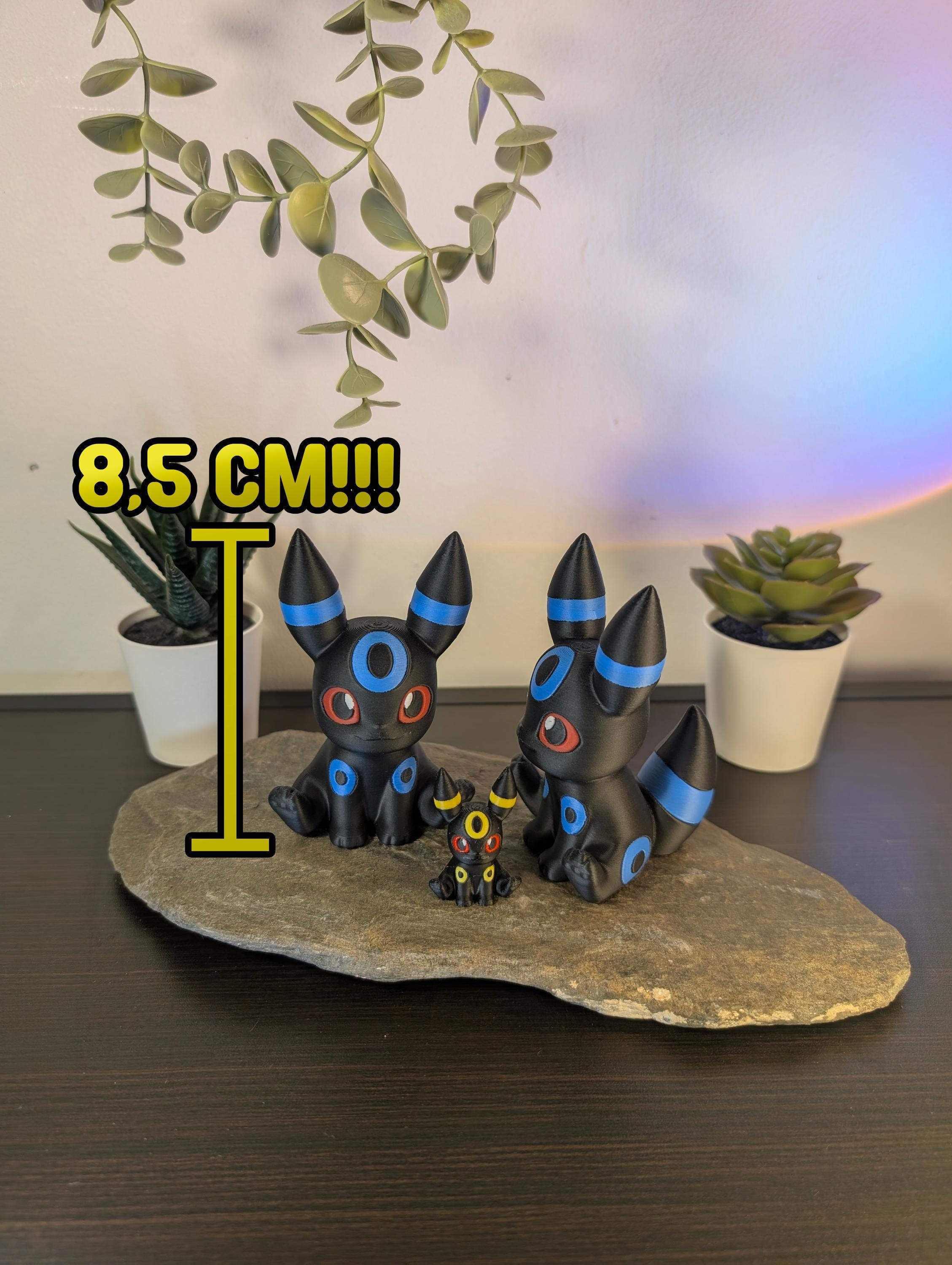 XL | Adorable Shiny Umbreon Chibi Figurine | Cute Matte Finish Eevee Evolution Statue for Desk, Shelf or PC Case Display | Funko sized 8.5cm