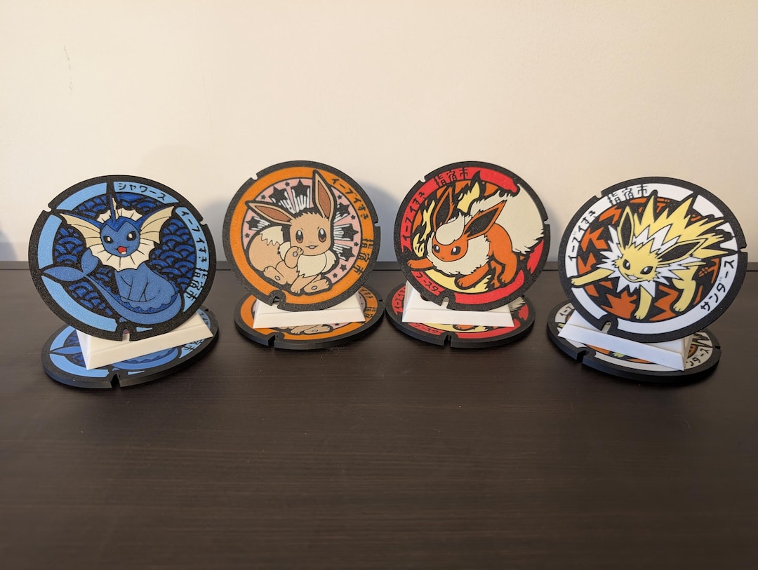 Pokémon Manhole Cover Coaster Set Vol. 3 – Eevee, Flareon, Jolteon