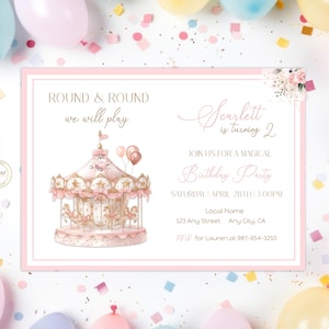 Convite de aniversário em carrossel editável, personalizado, para aniversariante, modelo digital para festa de aniversário, download instantâneo, para impressão