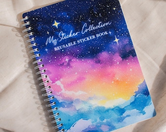 A5 Reusable Sticker Book: Galaxy Art Collection Journal, Peel-and-Stick Organizer