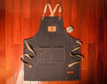Personalized Canvas Workshop Apron: Adjustable Straps, Barista Gardening Apron
