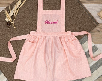 Personalized Kids Apron: Custom Cotton Cooking Apron with Pockets